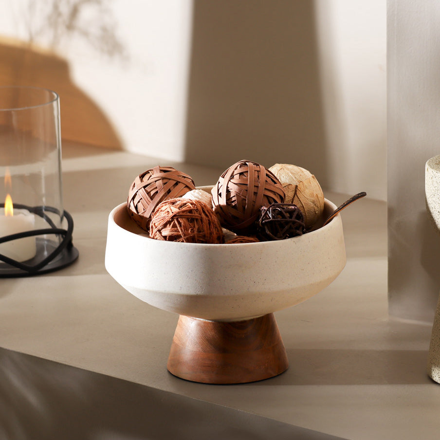 Brooks Elevated Fruit Bowl - Cream