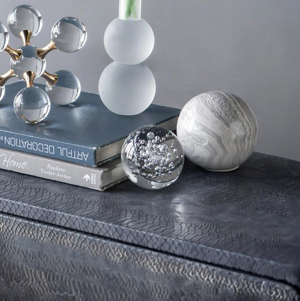 Bubbles Glass Decorative Balls, Set of 3 - Clear