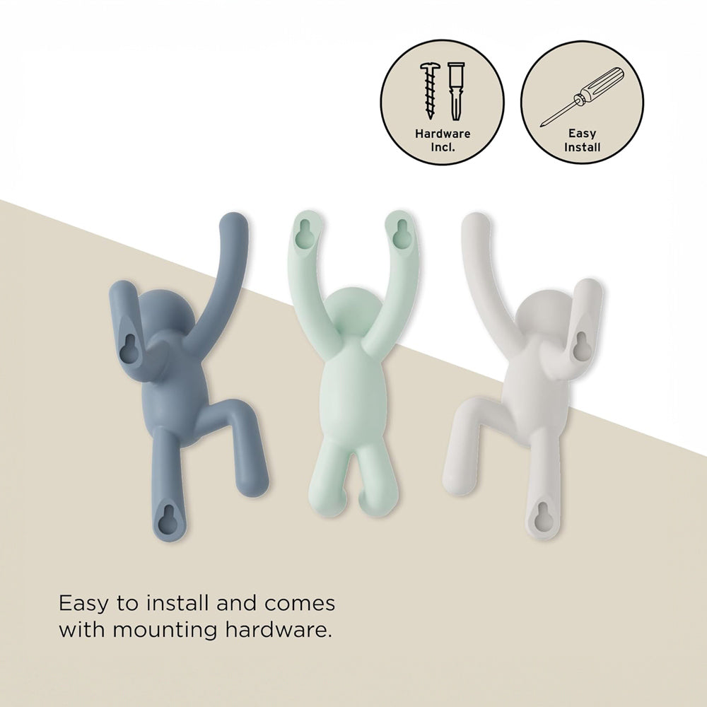 Buddy Hooks, Set of 3 - Blue Green White