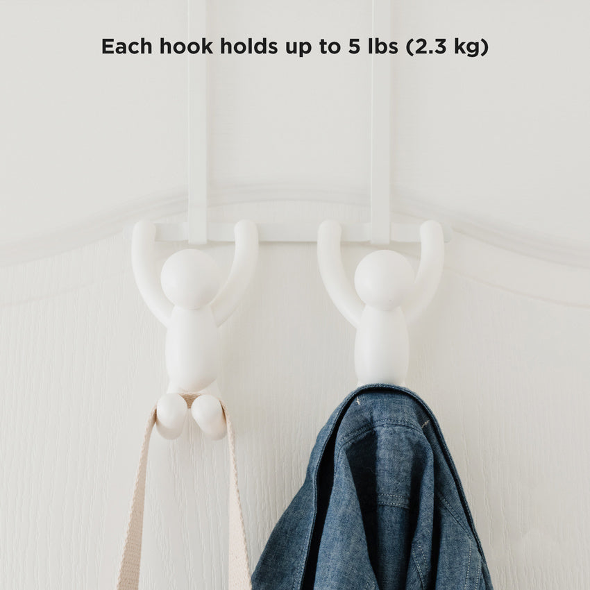 Buddy Over-The-Door Double Hook - White