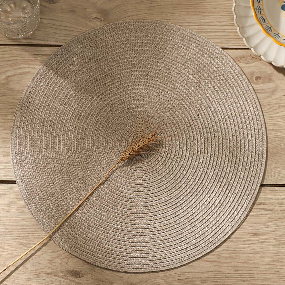 Bueno Round Placemats, Set of 4 - Beige