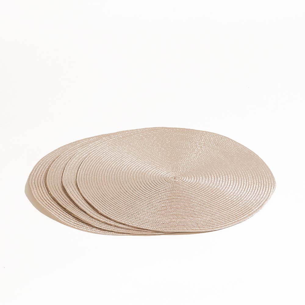 Bueno Round Placemats, Set of 4 - Beige