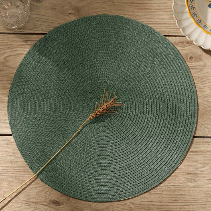 Bueno Round Placemats, Set of 4 - Green