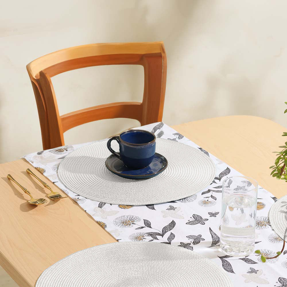 Bueno Round Placemats, Set of 4 - Grey Silver