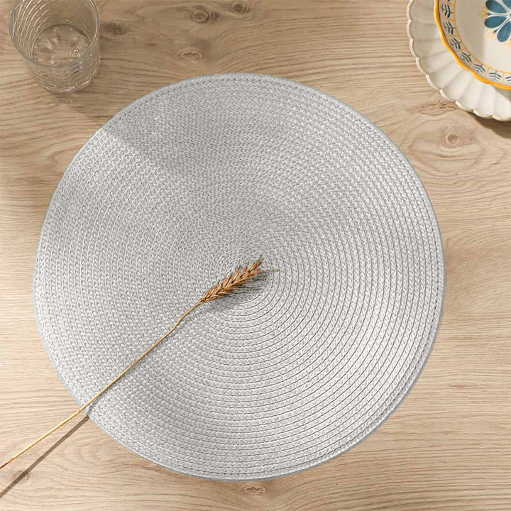 Bueno Round Placemats, Set of 4 - Grey Silver