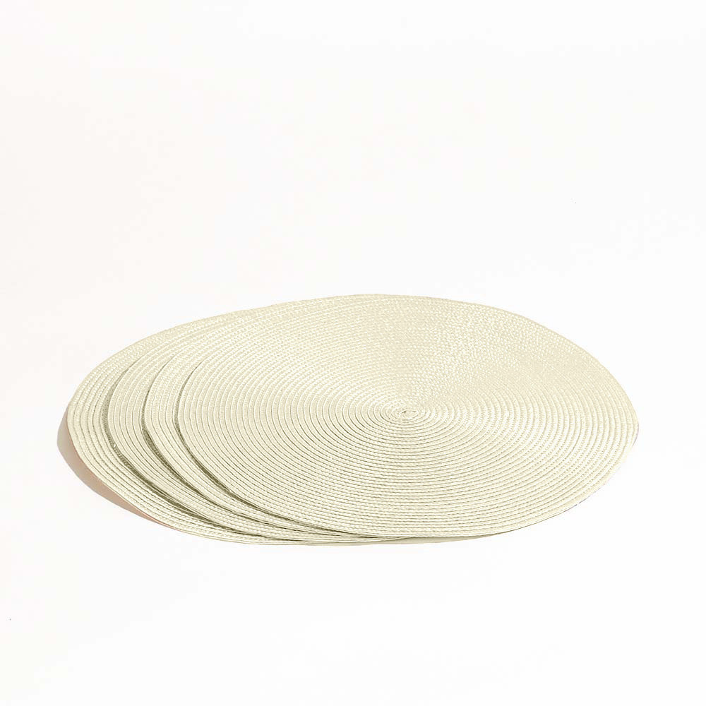 Bueno Round Placemats, Set of 4 - Off White