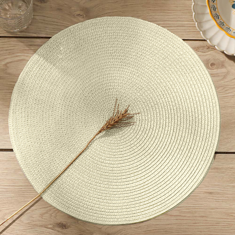 Bueno Round Placemats, Set of 4 - Off White