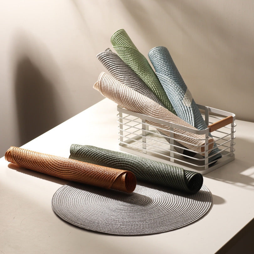 Bueno Round Placemats, Set of 4 - Sage