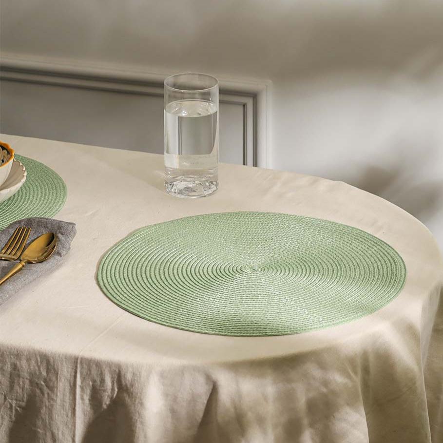 Bueno Round Placemats, Set of 4 - Sage