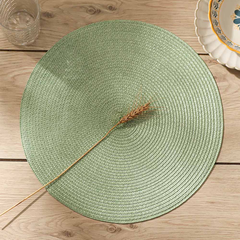 Bueno Round Placemats, Set of 4 - Sage