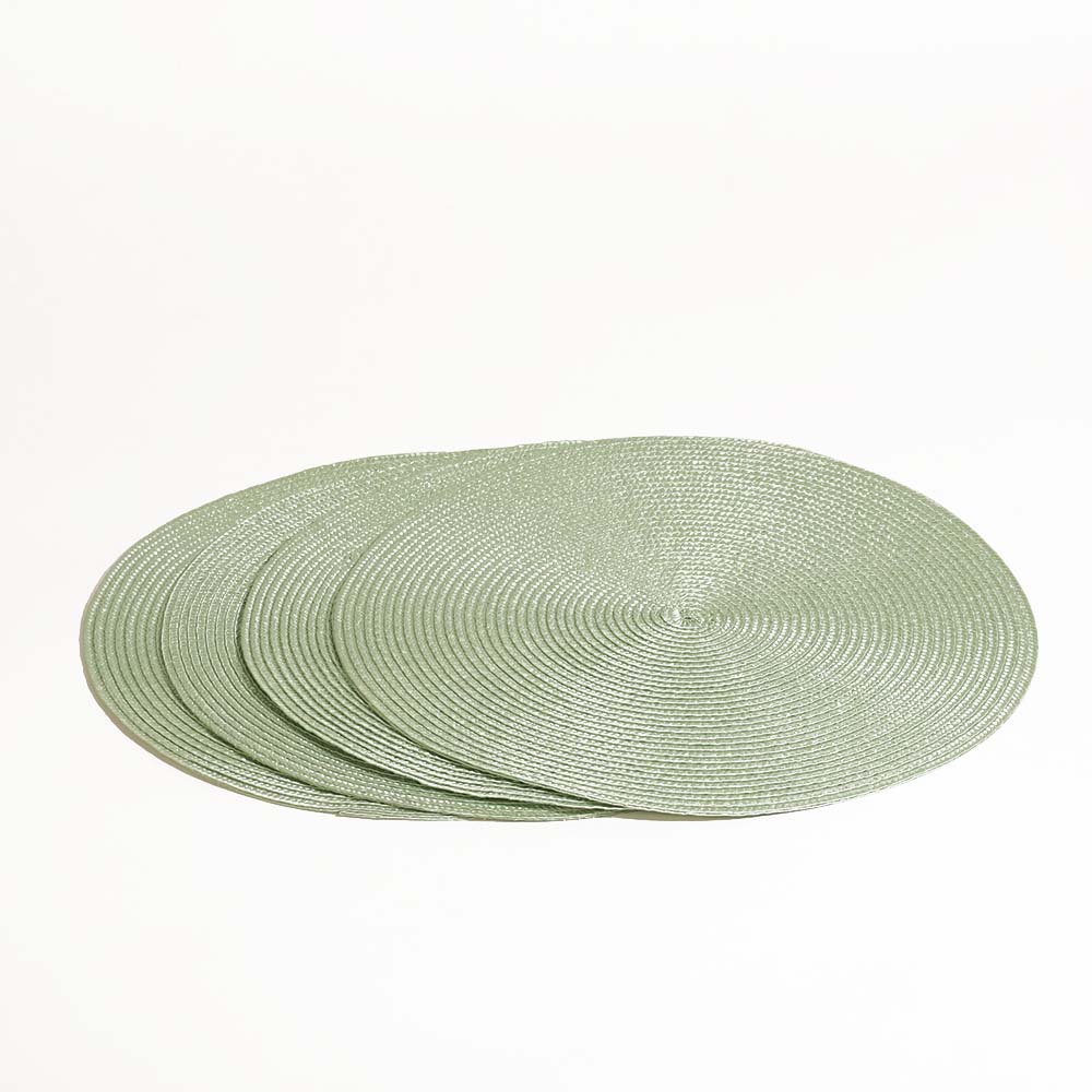 Bueno Round Placemats, Set of 4 - Sage