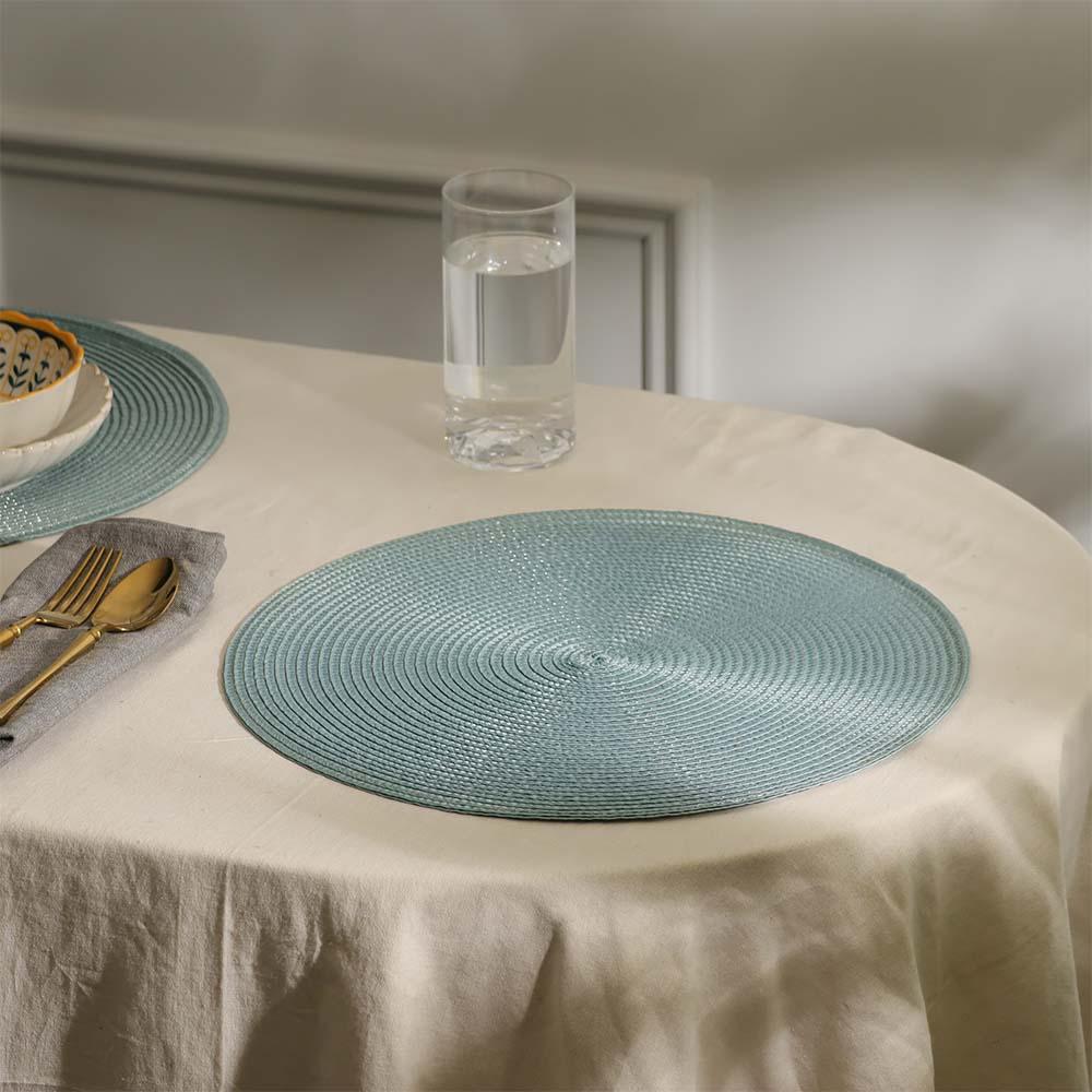 Bueno Round Placemats, Set of 4 - Sky Blue