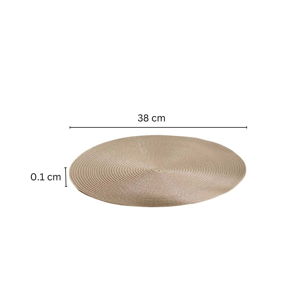 Bueno Round Placemats, Set of 4 - Beige