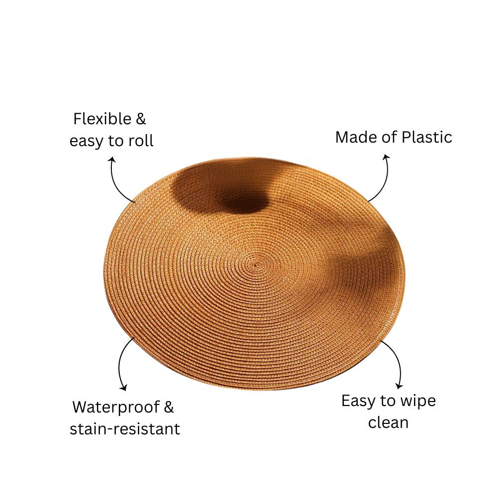 Bueno Round Placemats, Set of 4 - Mustard