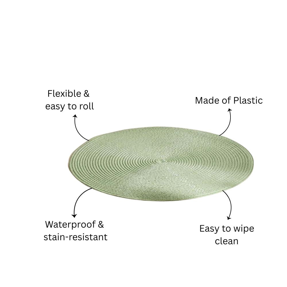 Bueno Round Placemats, Set of 4 - Sage