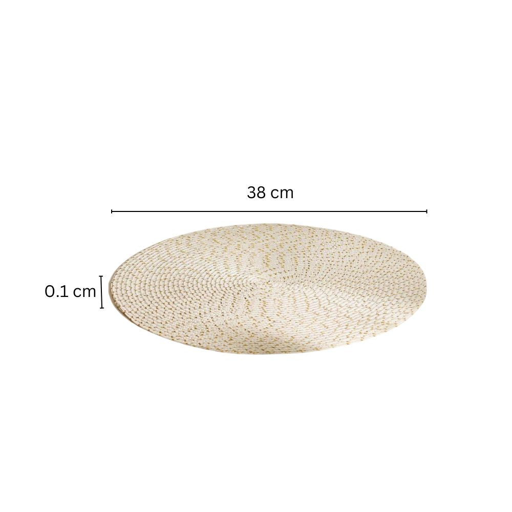 Bueno Round Placemats, Set of 4 - White Gold
