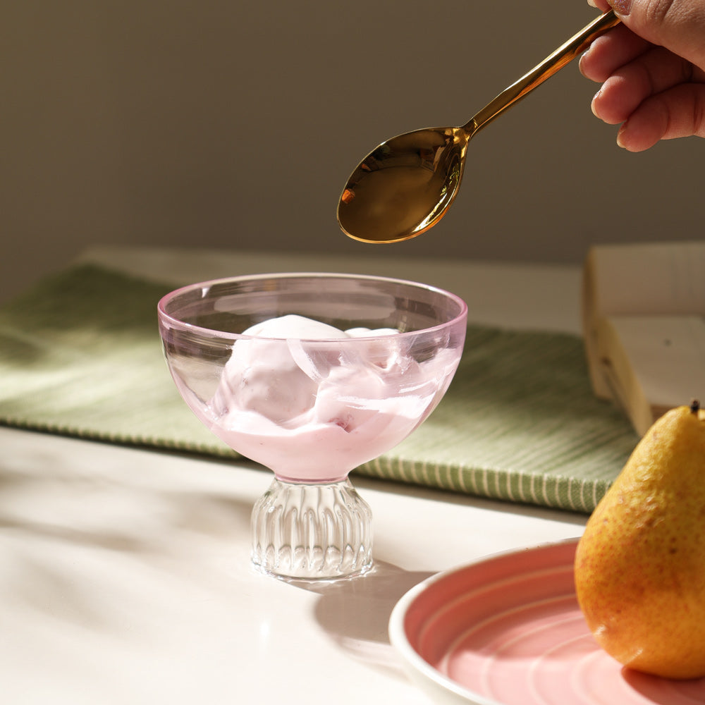 Buono Glass Dessert Cups, Set of 2 - Pink