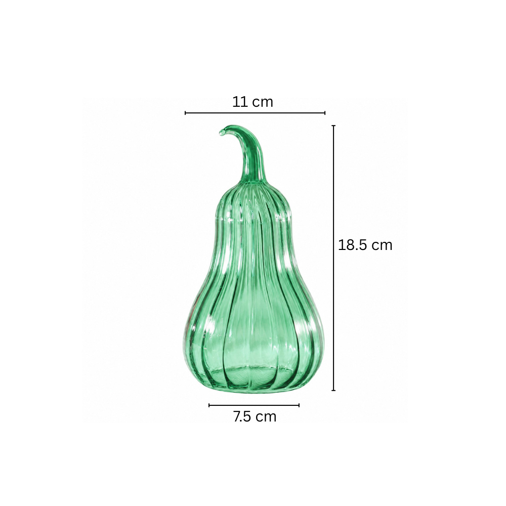 Butternut Squash Glass Sculpture - Teal