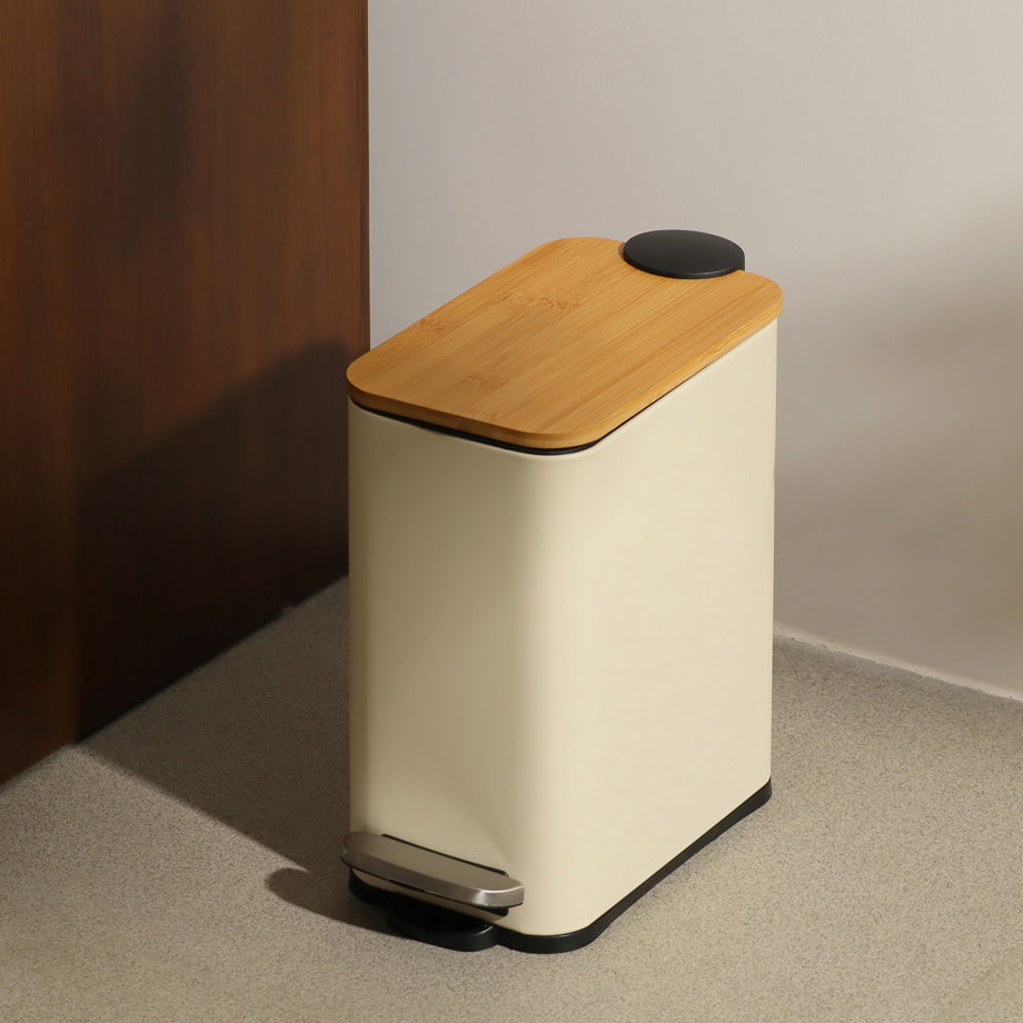 Cade Rectangular Pedal Waste Bin - Beige