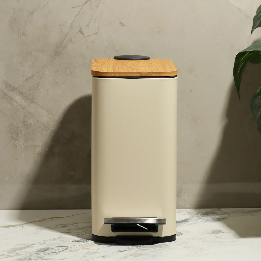 Cade Rectangular Pedal Waste Bin - Beige