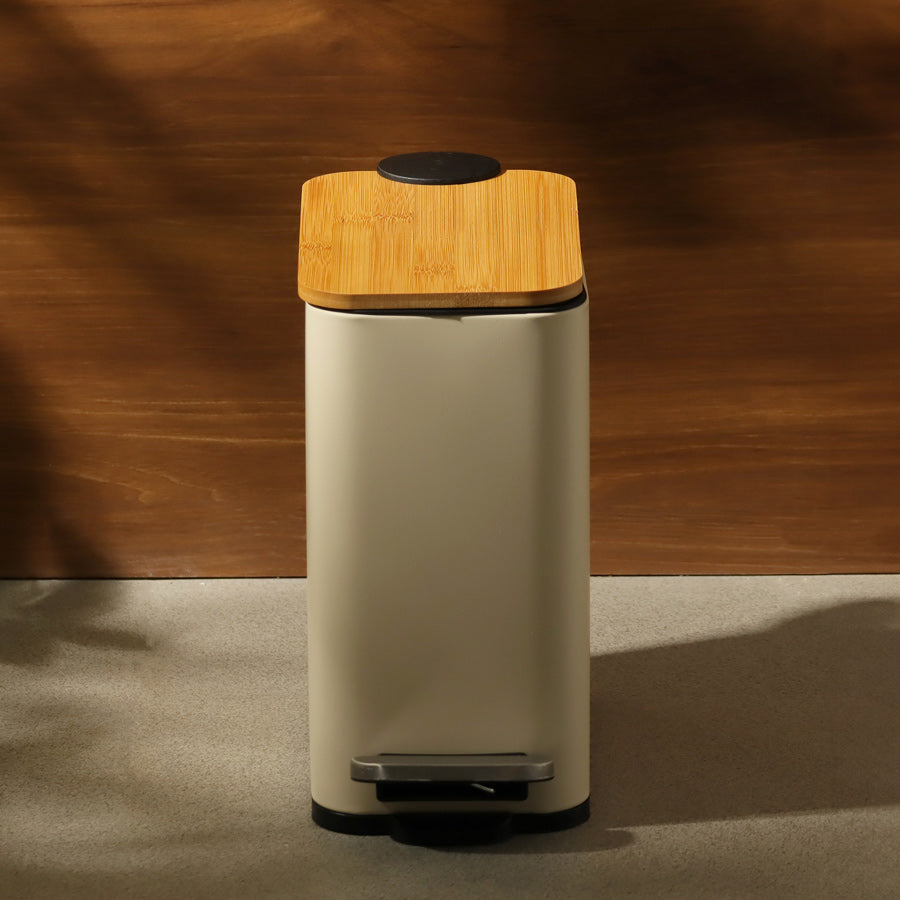 Cade Rectangular Pedal Waste Bin - Beige