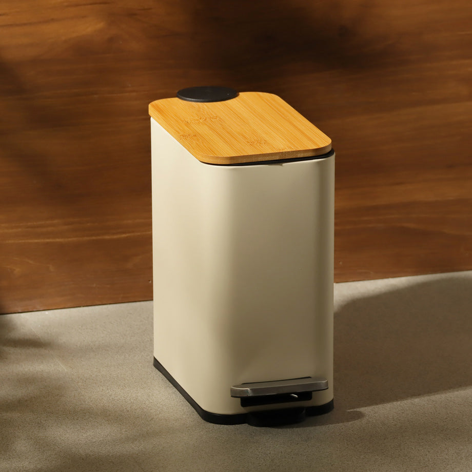 Cade Rectangular Pedal Waste Bin - Beige