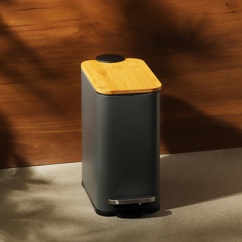 Cade Rectangular Pedal Waste Bin - Charcoal