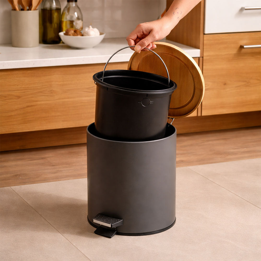 Cade Round Pedal Waste Bin 5L - Charcoal