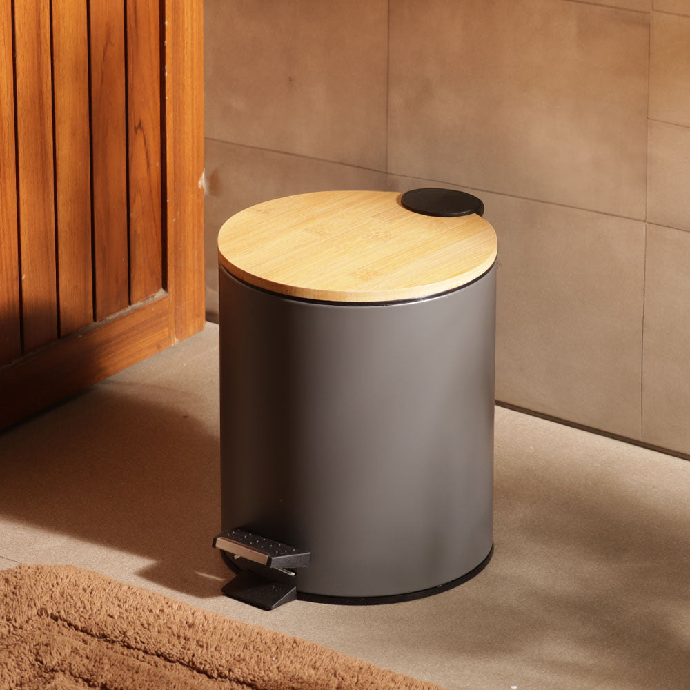 Cade Round Pedal Waste Bin 5L - Charcoal