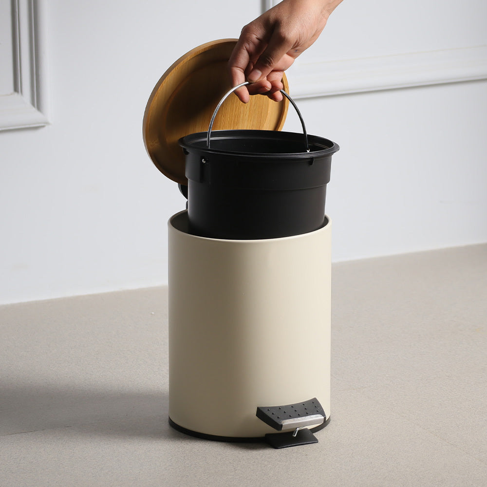 Cade Round Pedal Waste Bin 3L - Beige