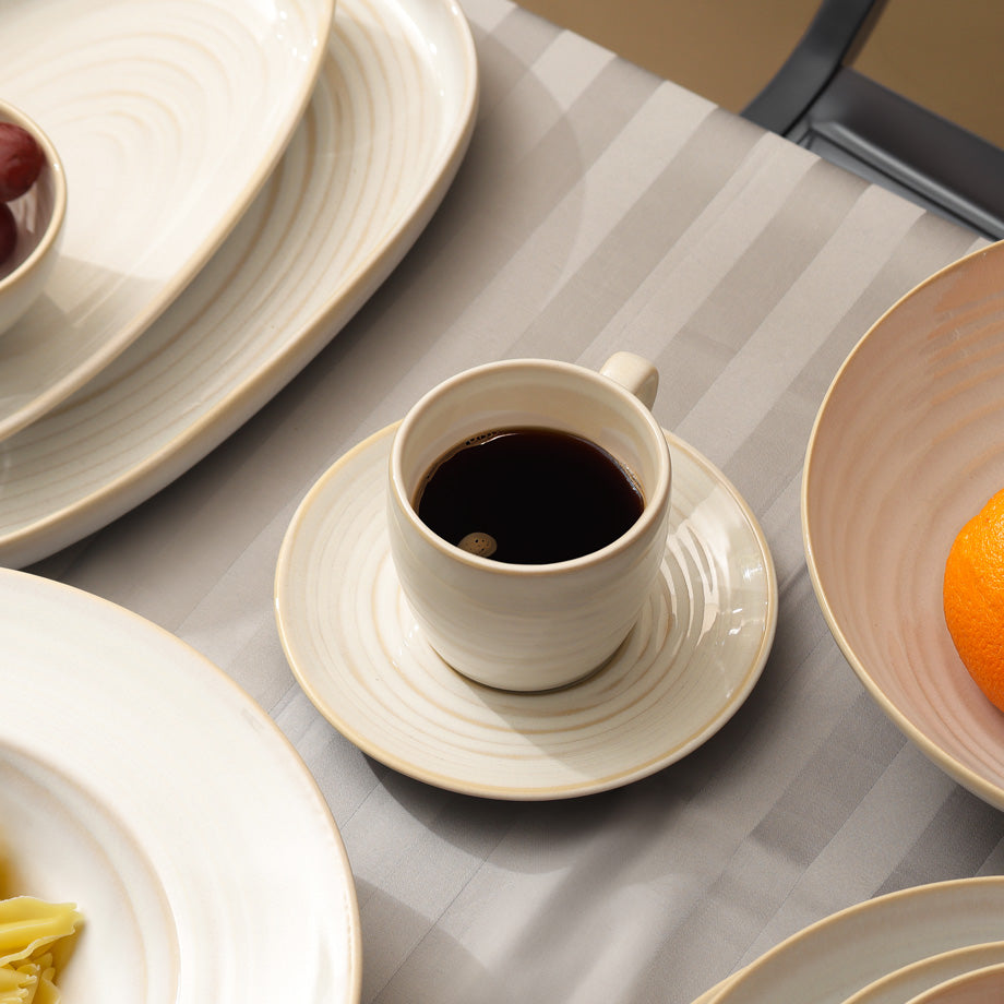 Café RT Cup and Saucer Set - Greyish White