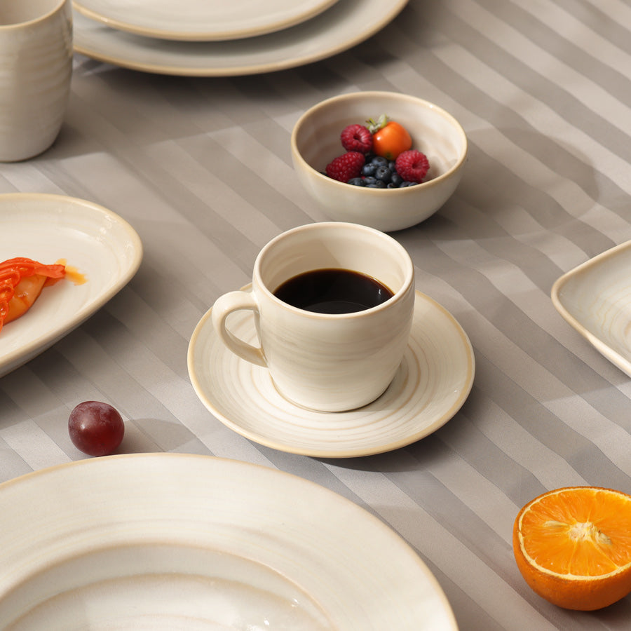 Café RT Cup and Saucer Set - Greyish White