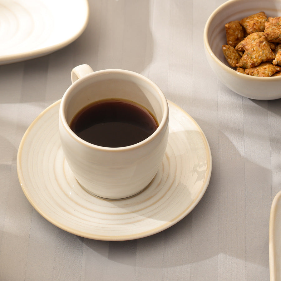 Café RT Cup and Saucer Set - Greyish White