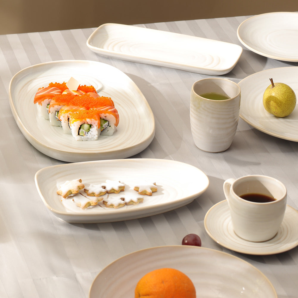 Café RT Oval Platter - Greyish White