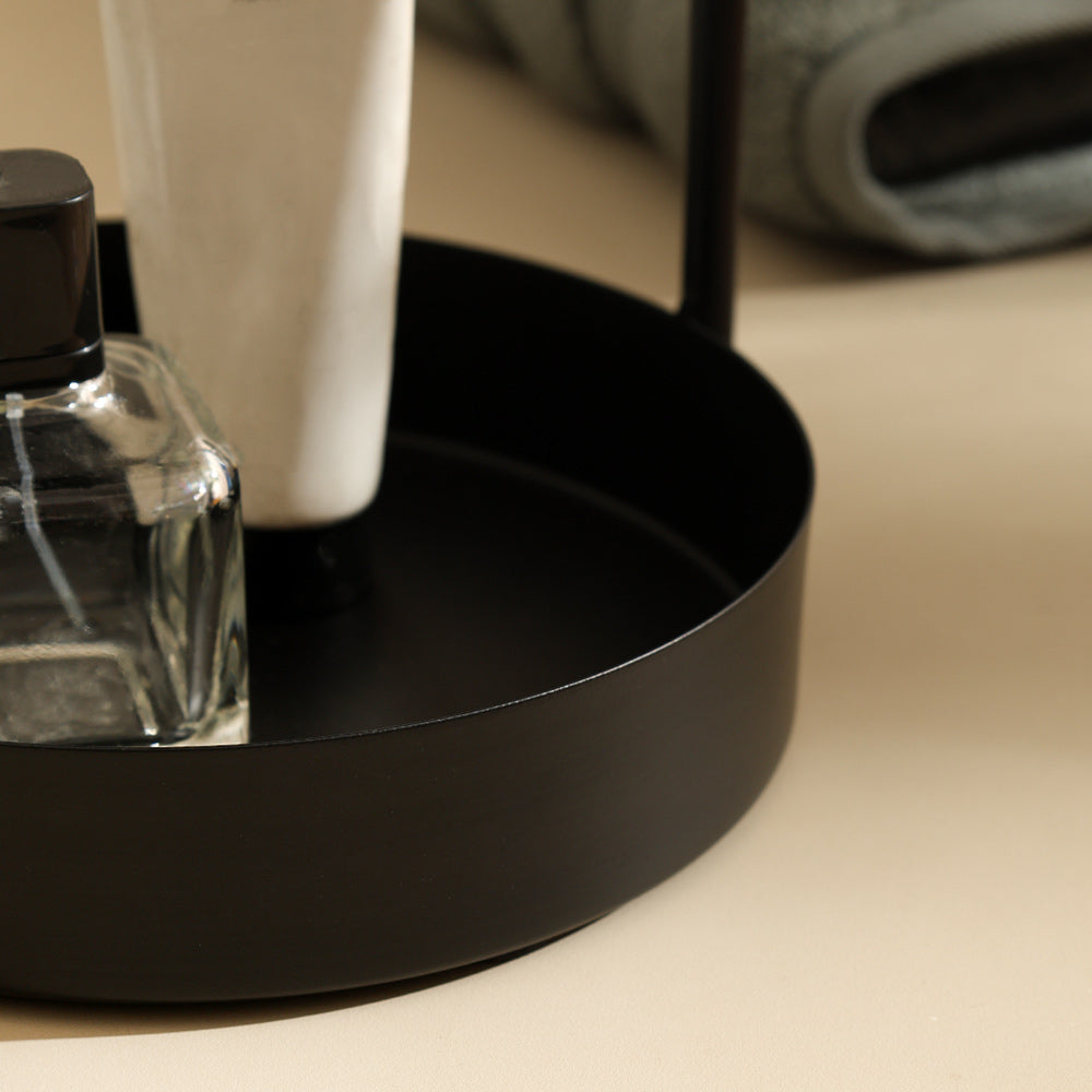Cairo 2-Tier Round Metal Caddy - Black