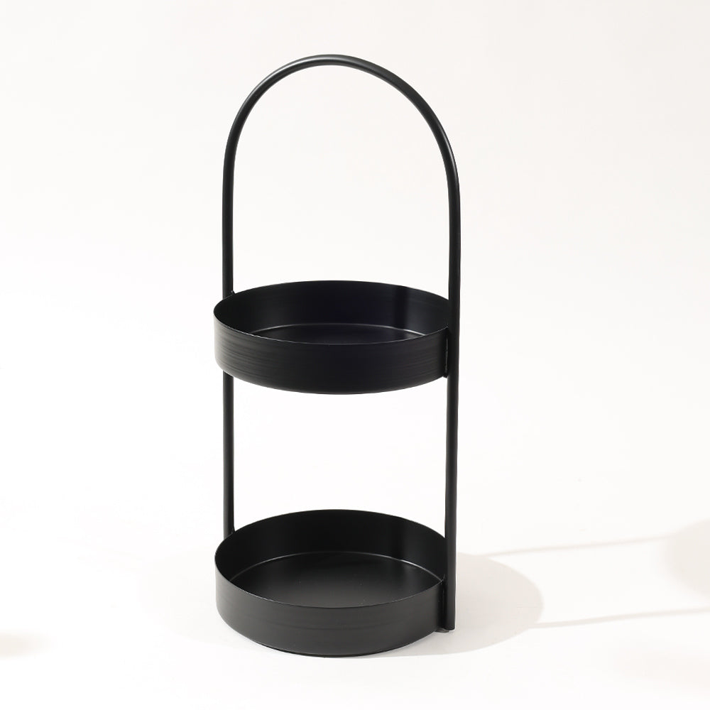 Cairo 2-Tier Round Metal Caddy - Black