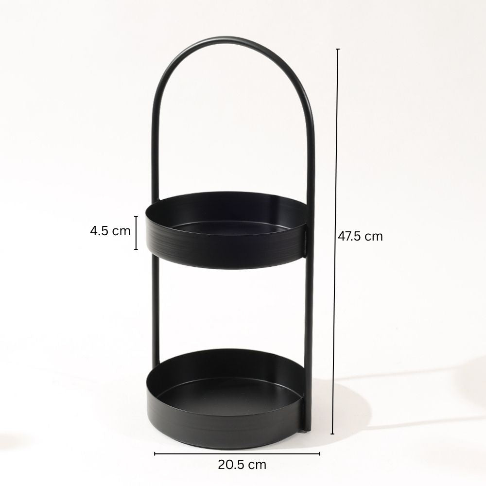 Cairo 2-Tier Round Metal Caddy - Black