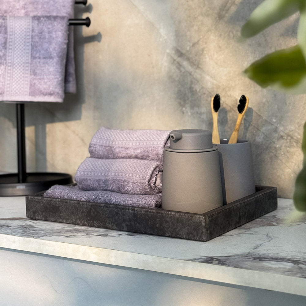 Cala Glass Decorative Tray Medium - Dark Grey