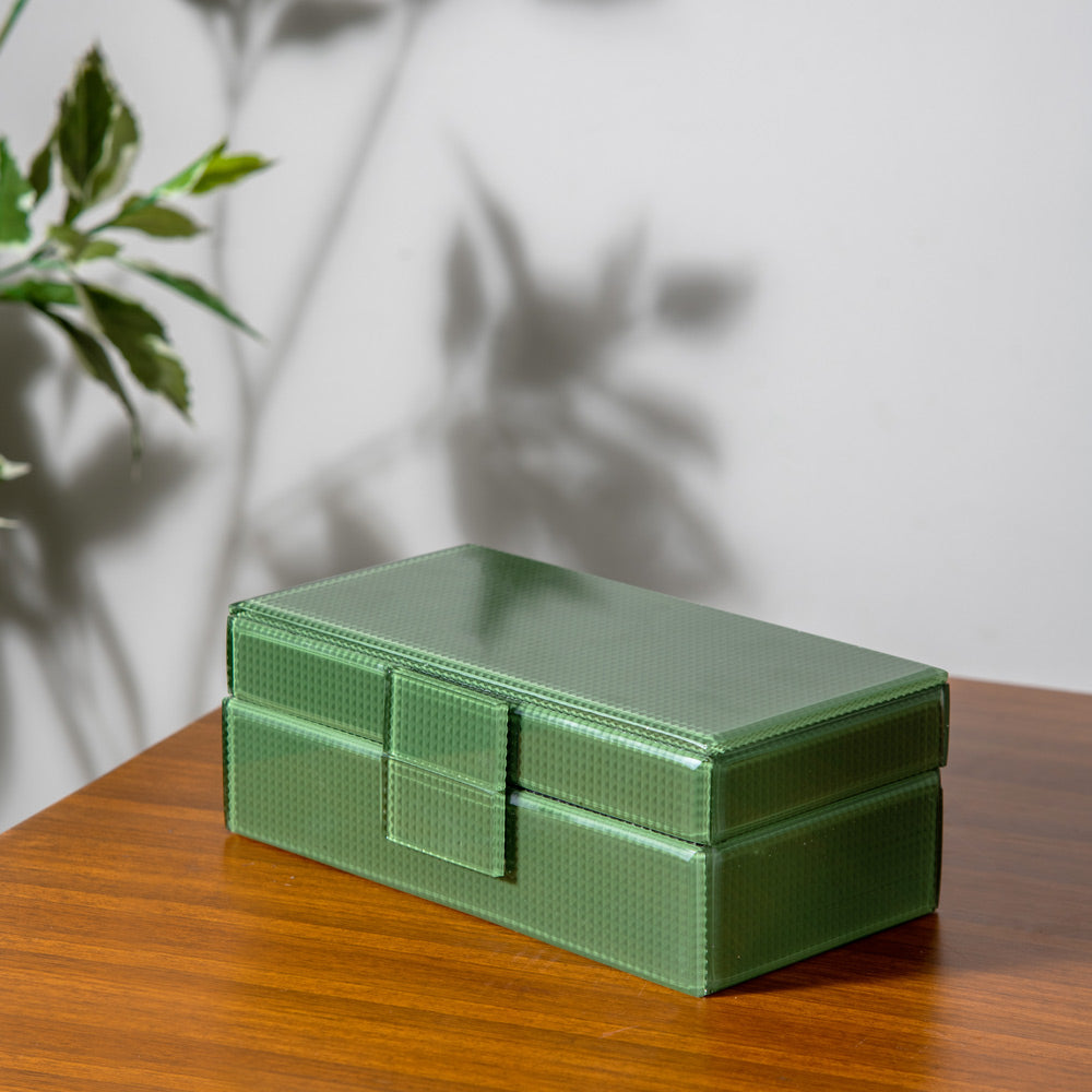 Cala Glass Storage Box Medium - Olive