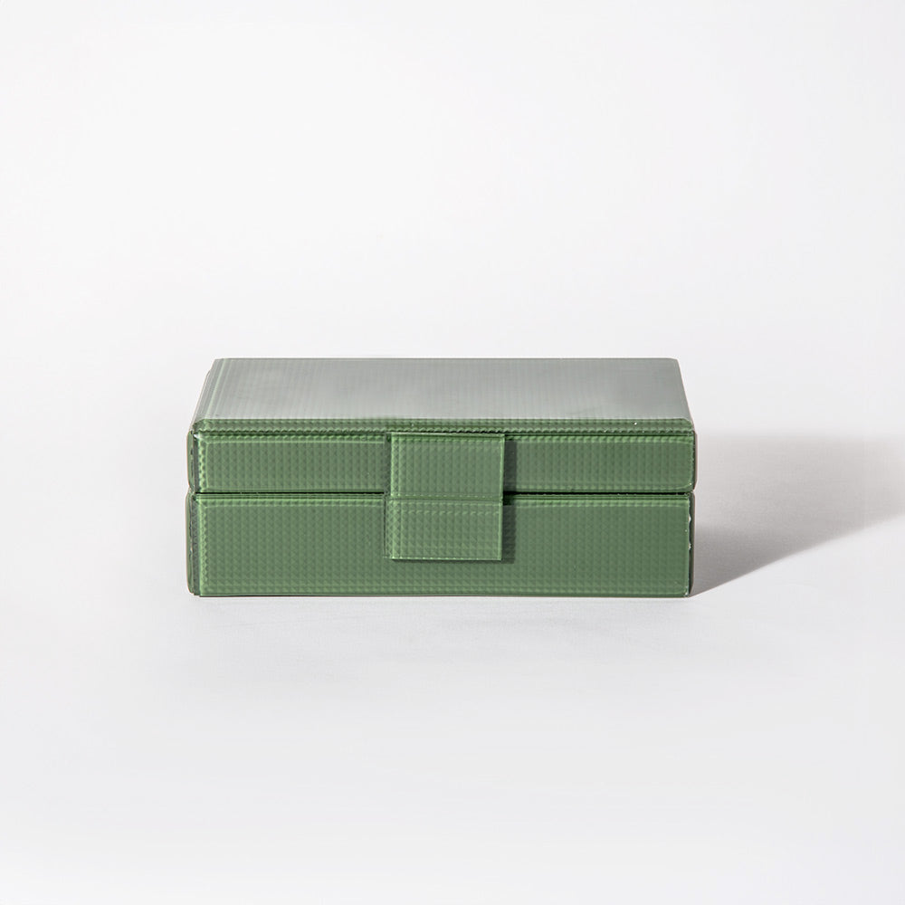 Cala Glass Storage Box Medium - Olive