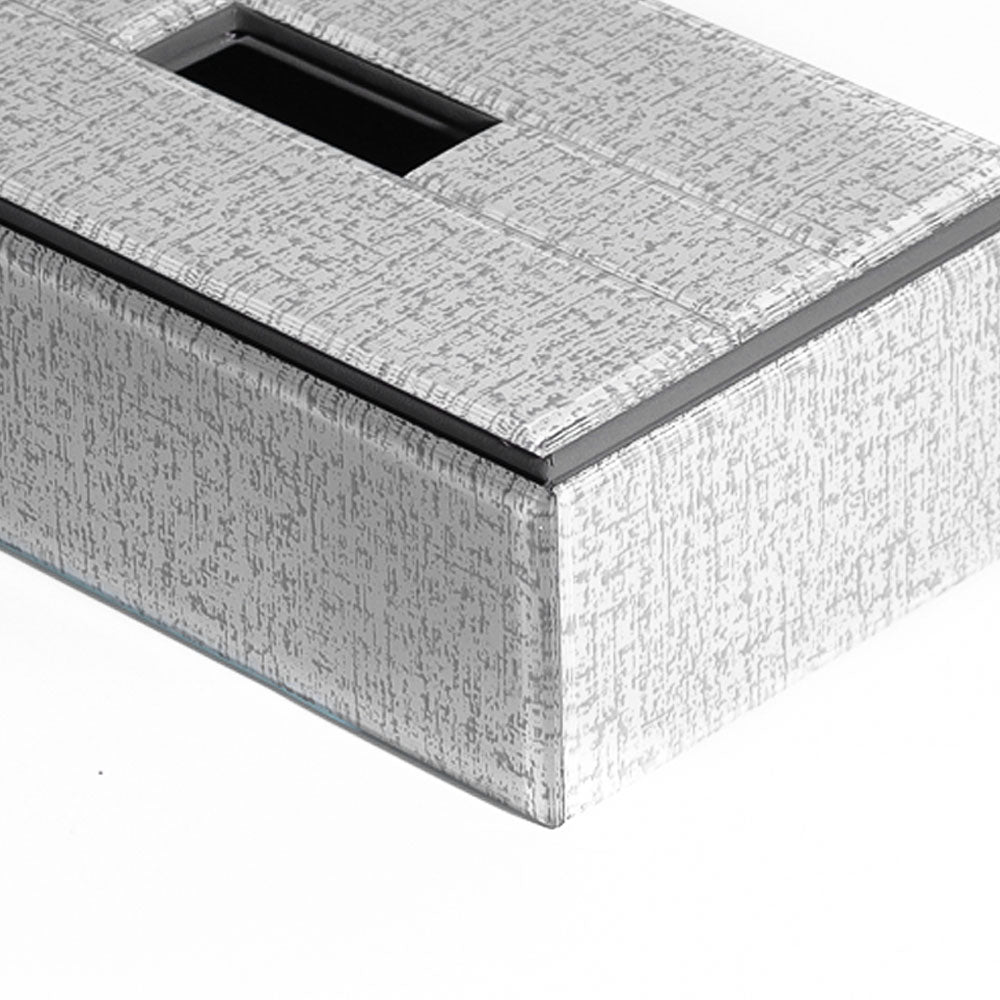 Cala Glass Tissue Box Holder - Tweed Grey