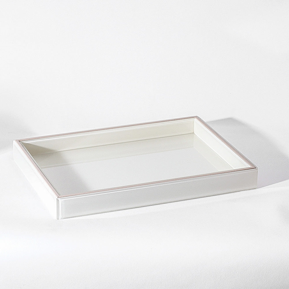 Cala Glass Decorative Tray Large - Ivory