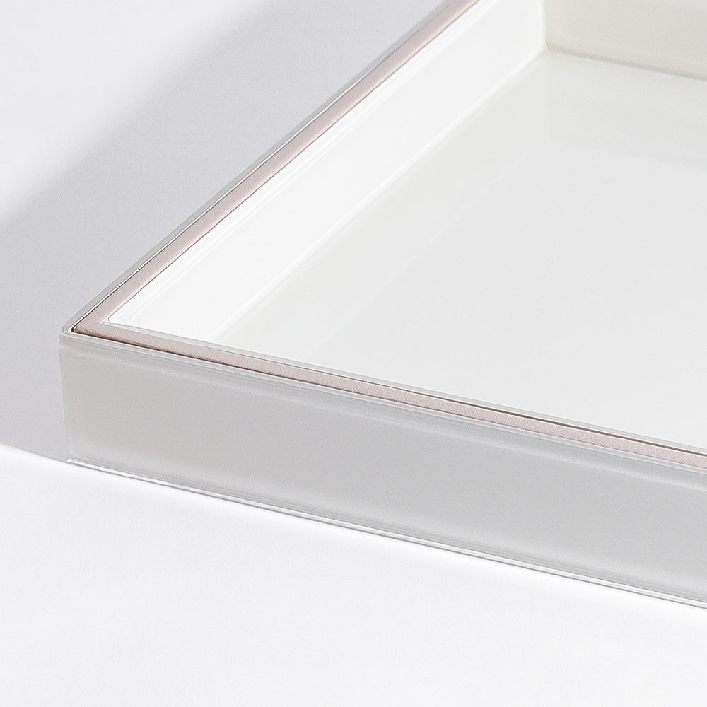 Cala Glass Decorative Tray Large - Ivory