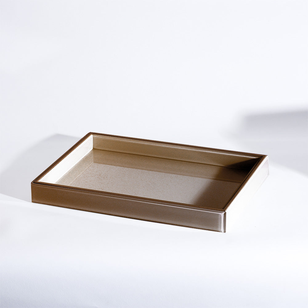 Cala Glass Decorative Tray Large - Taupe