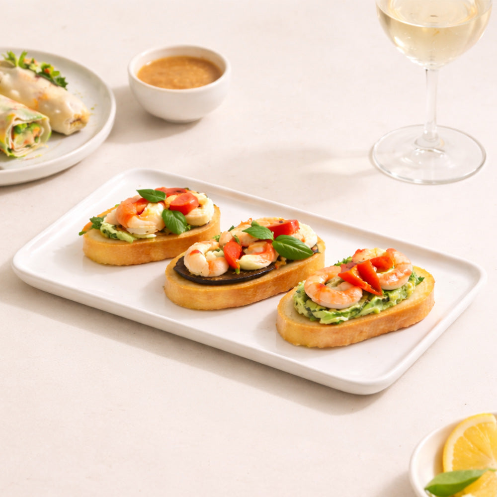 Calder Rectangular Serving Plate - Textured White