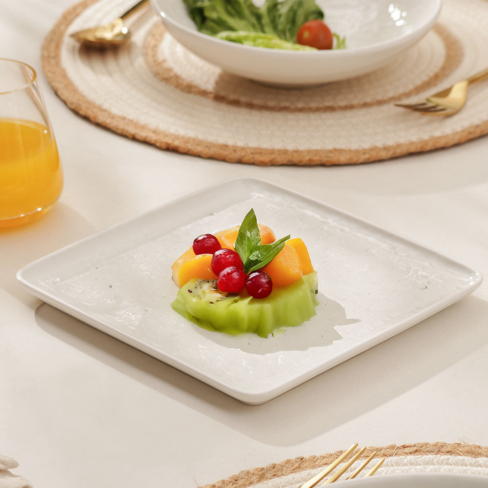 Calder Square Serving Plate - Textured White