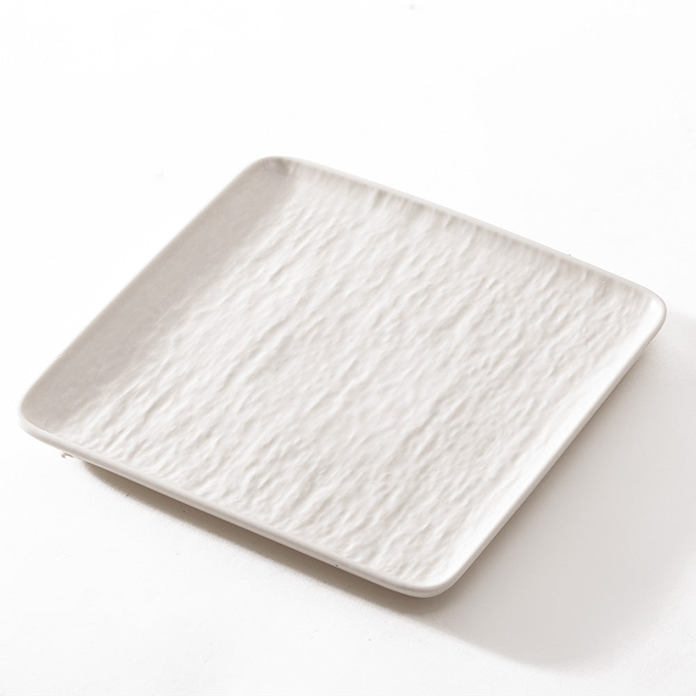 Calder Square Serving Plate - Textured White