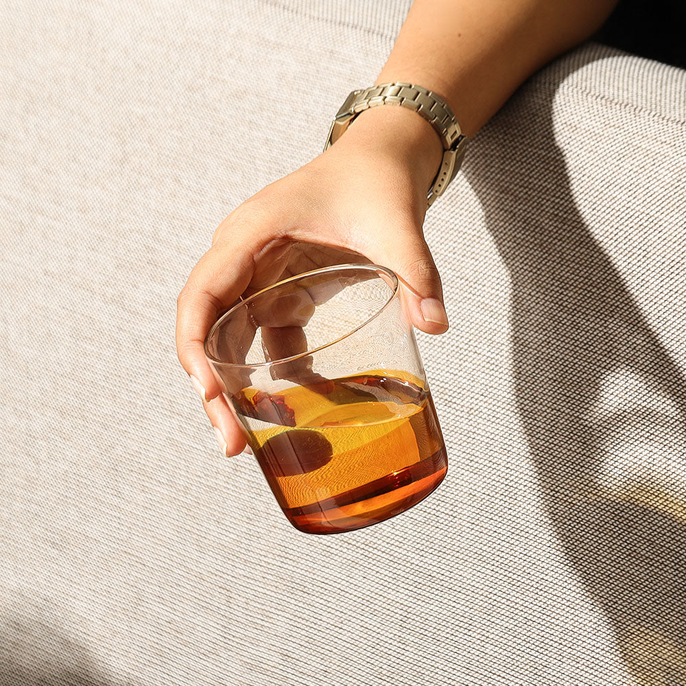 Calice Short Tumblers, Set of 2 - Amber