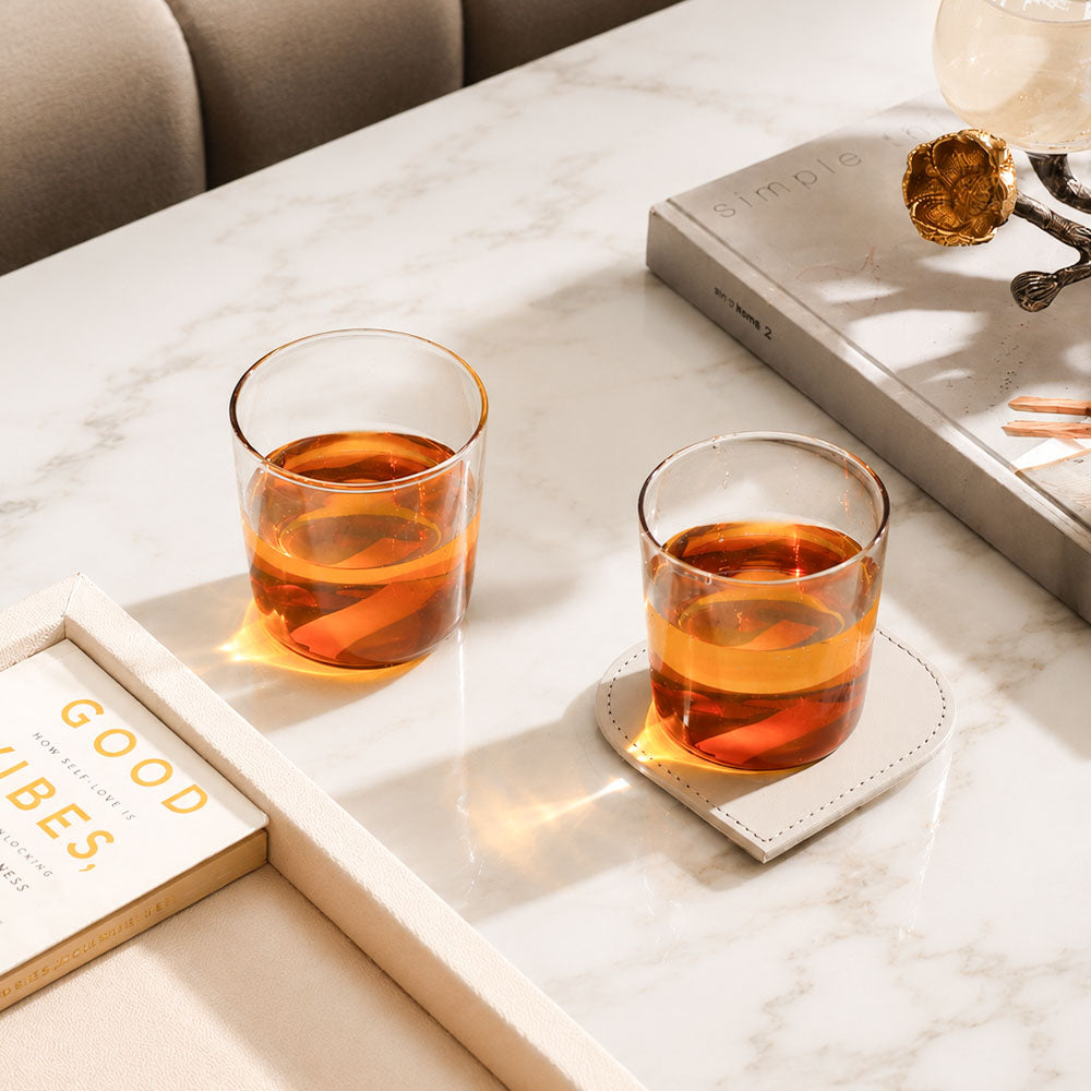 Calice Short Tumblers, Set of 2 - Amber