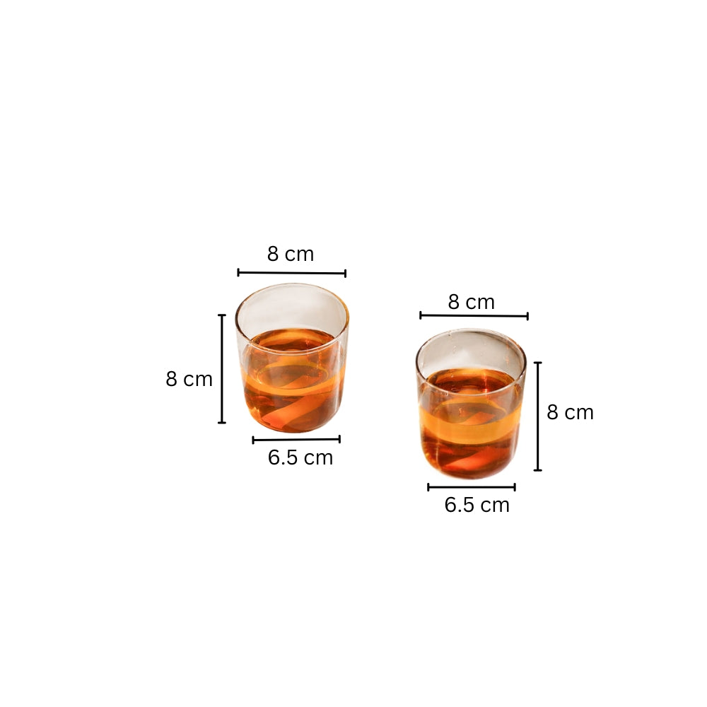 Calice Short Tumblers, Set of 2 - Amber